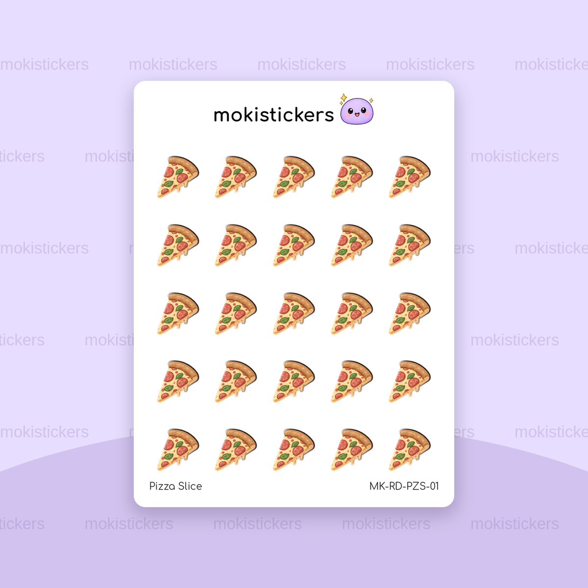 Pizza Slice repeating doodle sticker sheet by Moki Stickers