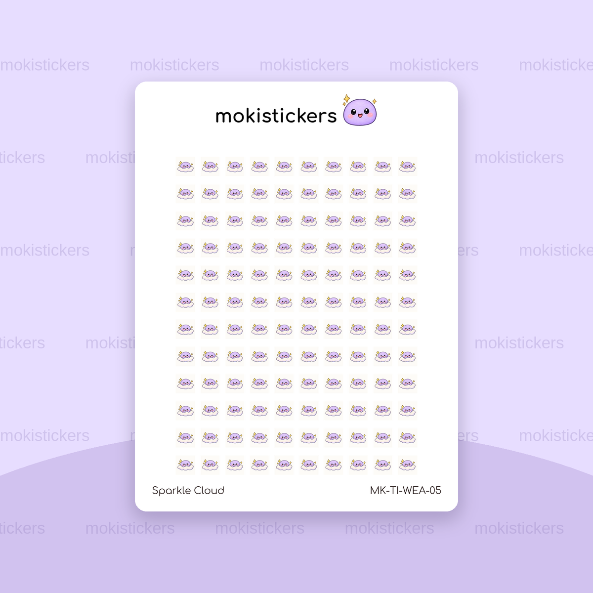 Sparkle Cloud tiny icon sticker sheet by Moki Stickers