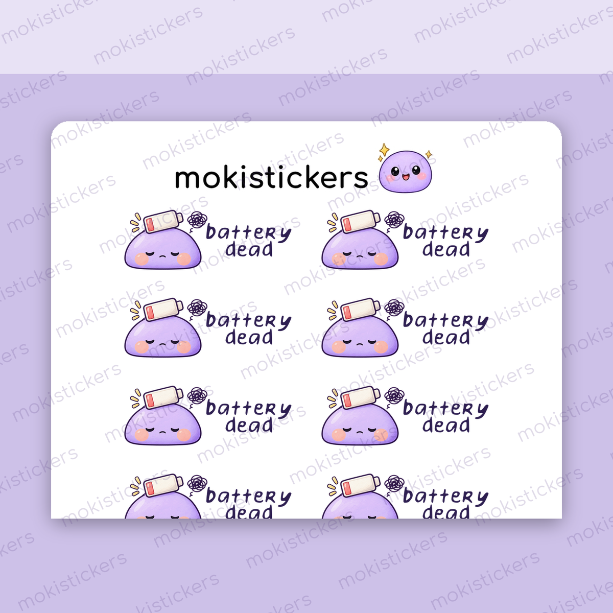 Battery Dead Moki Moments Stickers