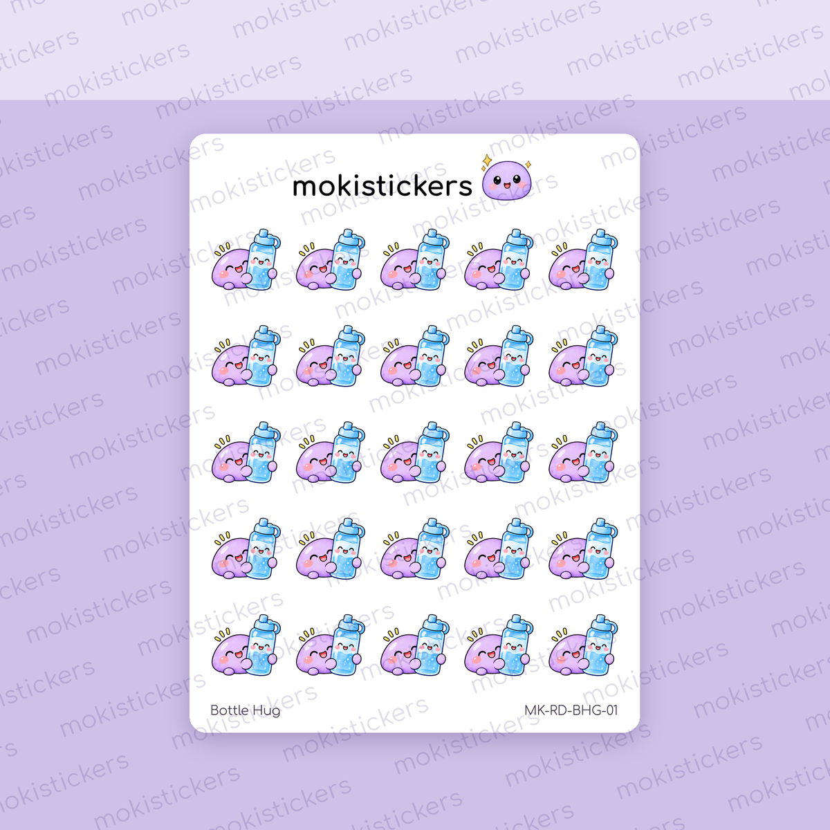 Bottle Hug Doodles sticker sheet by Moki Stickers
