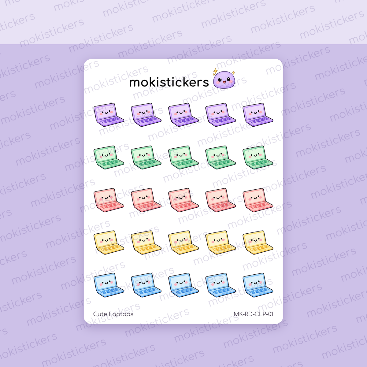 Cute Laptops Doodles sticker sheet by Moki Stickers