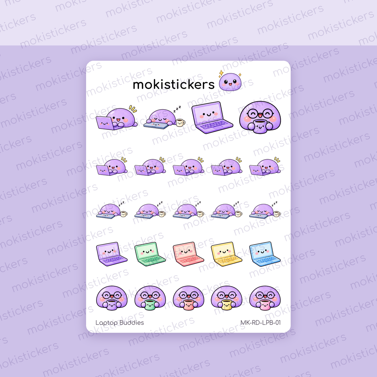 Laptop Buddies Doodles sticker sheet by Moki Stickers