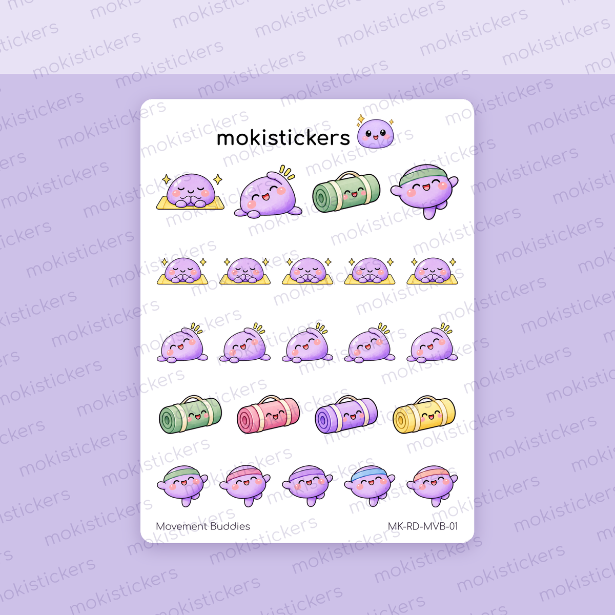 Movement Buddies Doodles sticker sheet by Moki Stickers