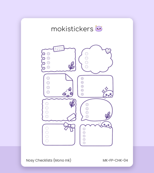Nosy Checklists – Mono Ink