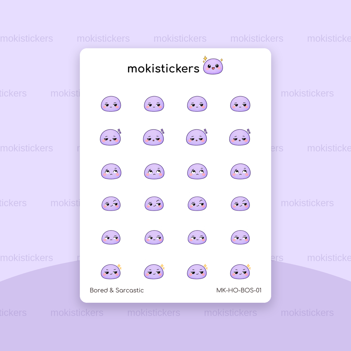 Bored & Sarcastic head only sticker sheet by Moki Stickers