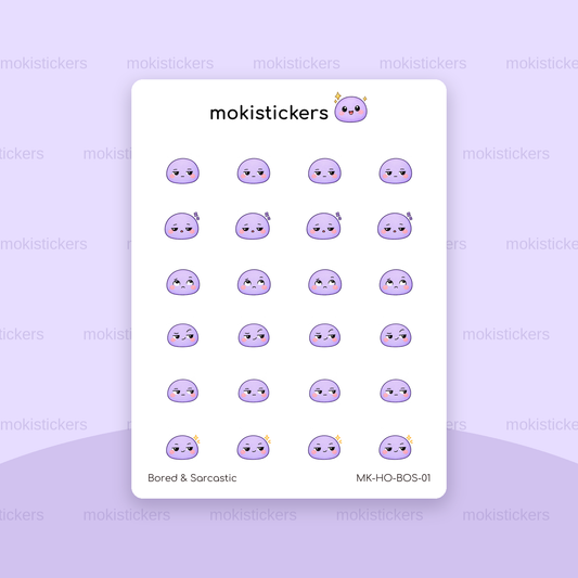 Bored & Sarcastic head only sticker sheet by Moki Stickers