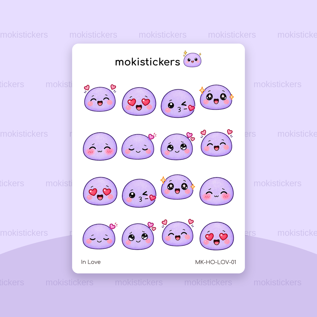In Love head only sticker sheet by Moki Stickers