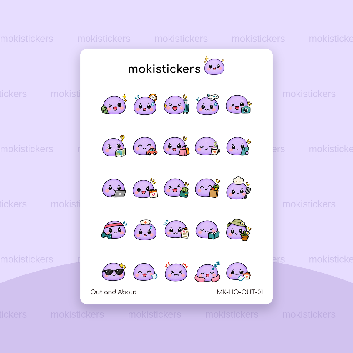 Out and About head only sticker sheet by Moki Stickers