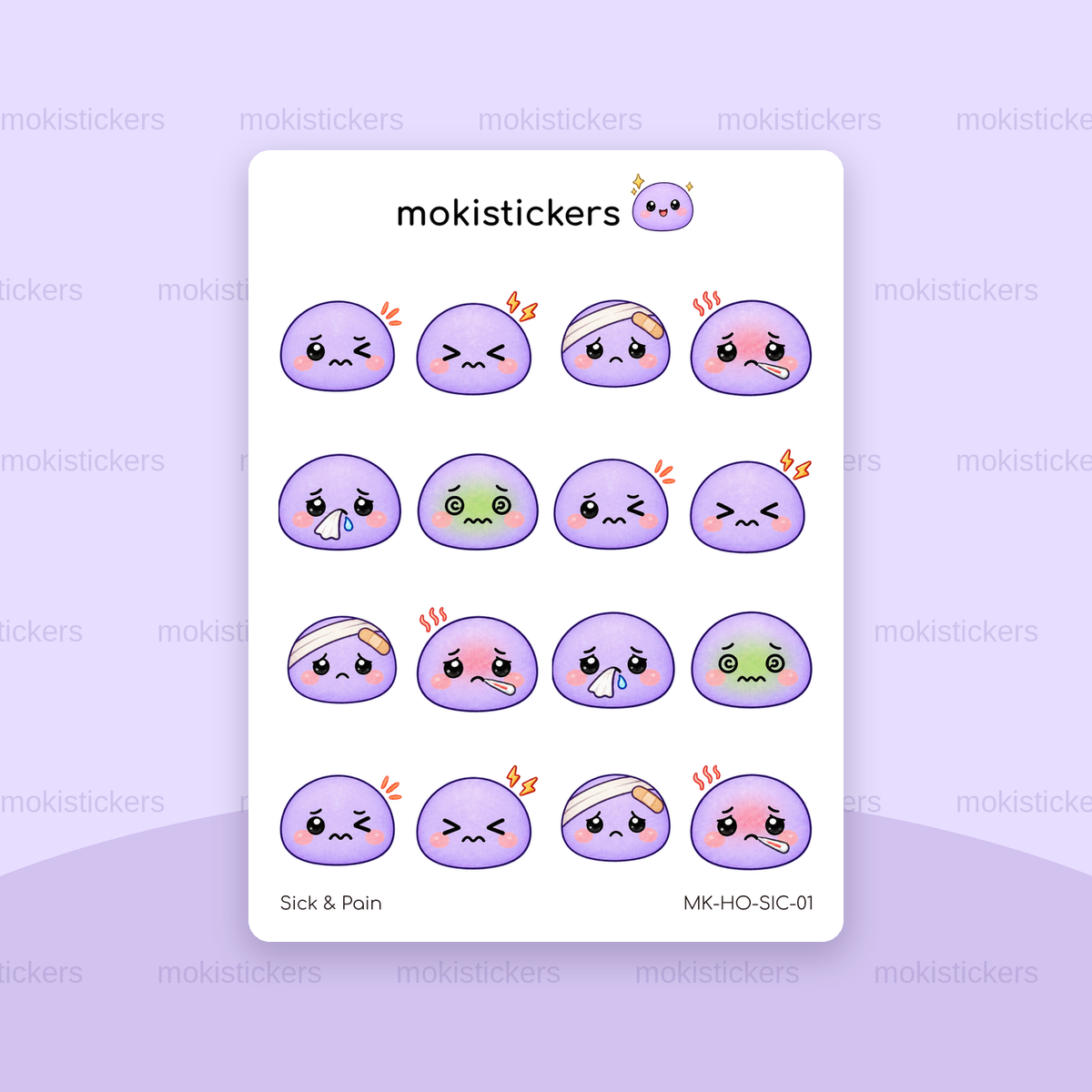 Sick & Pain head only sticker sheet by Moki Stickers
