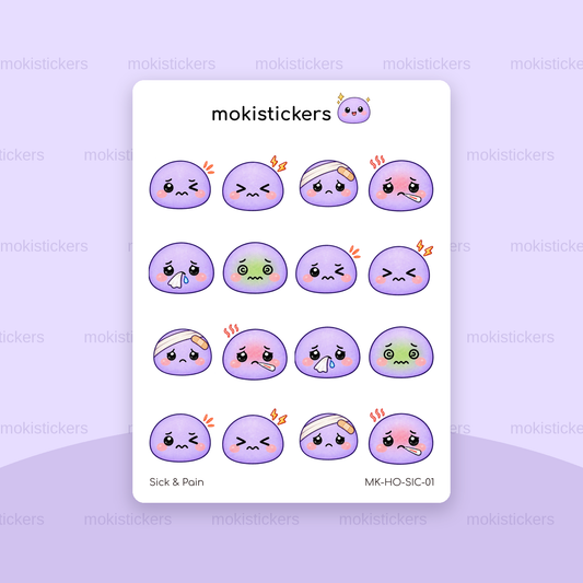 Sick & Pain head only sticker sheet by Moki Stickers