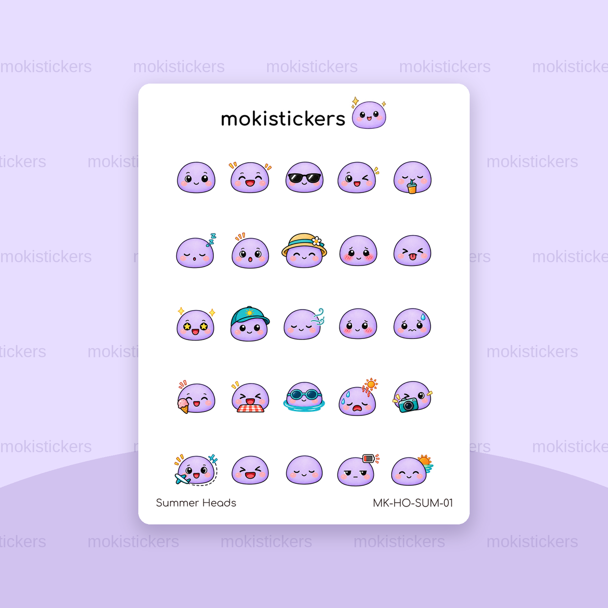 Summer Heads head only sticker sheet by Moki Stickers