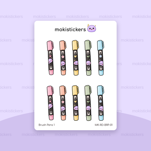 Brush Pens 1 repeating doodle sticker sheet by Moki Stickers