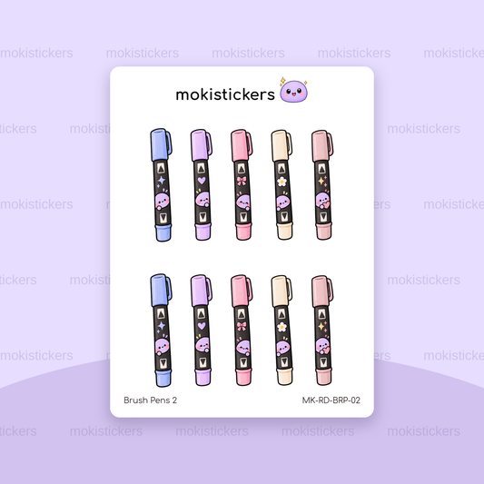 Brush Pens 2 repeating doodle sticker sheet by Moki Stickers