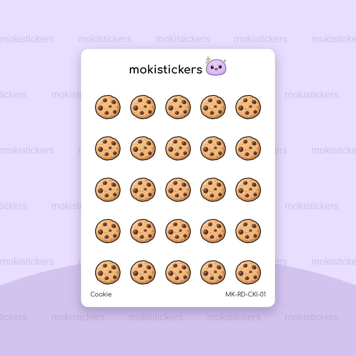 Cookie repeating doodle sticker sheet by Moki Stickers