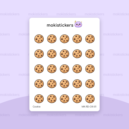 Cookie repeating doodle sticker sheet by Moki Stickers