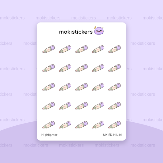 Highlighter repeating doodle sticker sheet by Moki Stickers