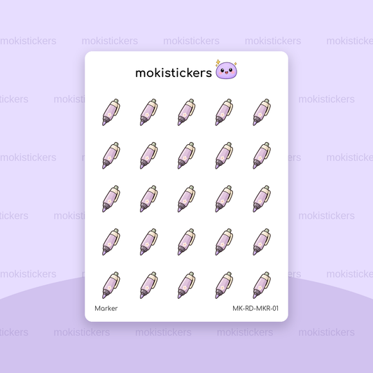Marker repeating doodle sticker sheet by Moki Stickers
