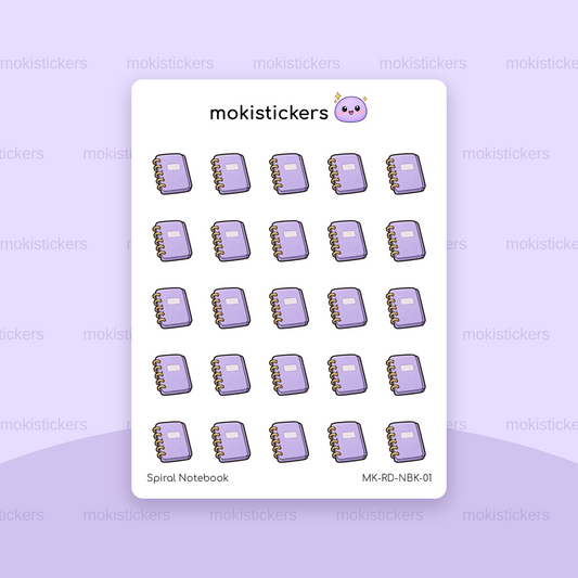 Spiral Notebook repeating doodle sticker sheet by Moki Stickers