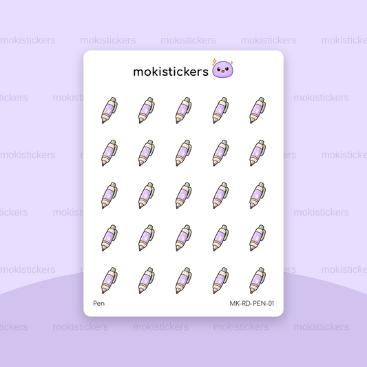 Pen repeating doodle sticker sheet by Moki Stickers