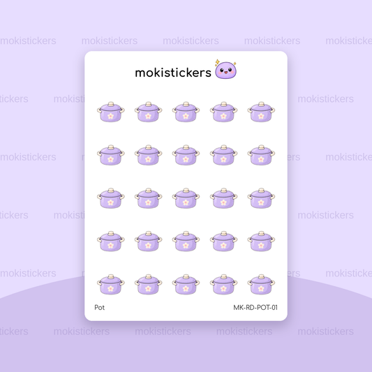 Pot repeating doodle sticker sheet by Moki Stickers