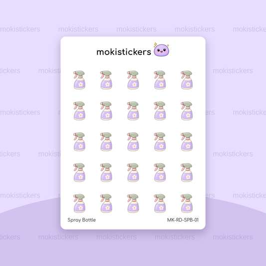 Spray Bottle repeating doodle sticker sheet by Moki Stickers
