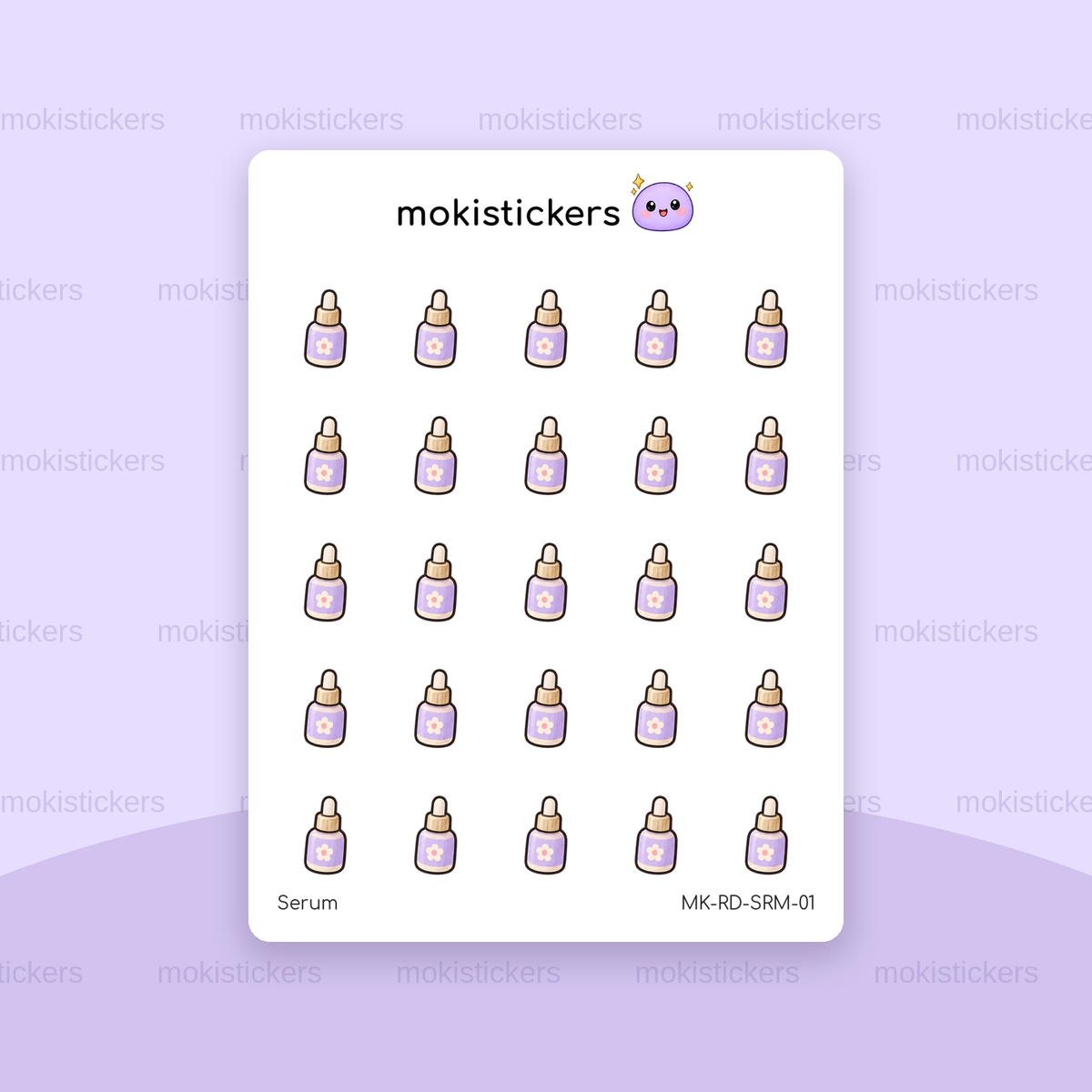 Serum repeating doodle sticker sheet by Moki Stickers