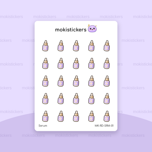 Serum repeating doodle sticker sheet by Moki Stickers