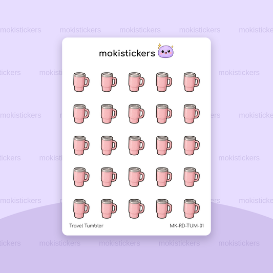 Travel Tumbler repeating doodle sticker sheet by Moki Stickers