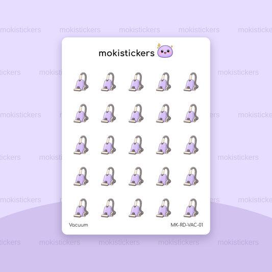 Vacuum repeating doodle sticker sheet by Moki Stickers