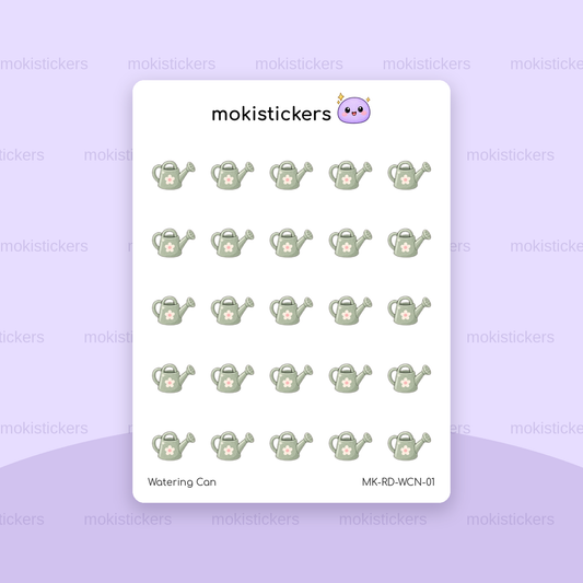Watering Can repeating doodle sticker sheet by Moki Stickers
