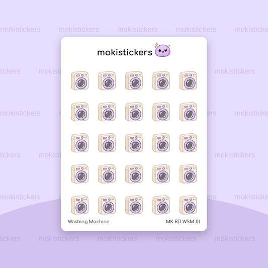 Washing Machine repeating doodle sticker sheet by Moki Stickers