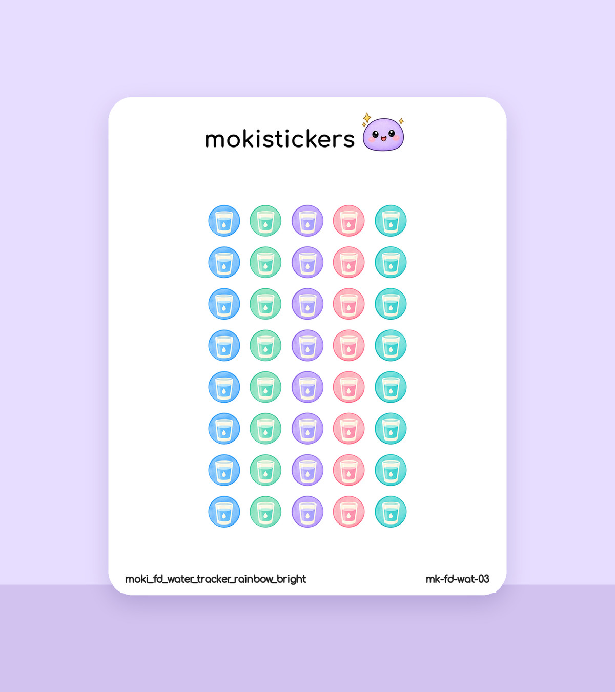 Water Tracker Dots – Rainbow Bright