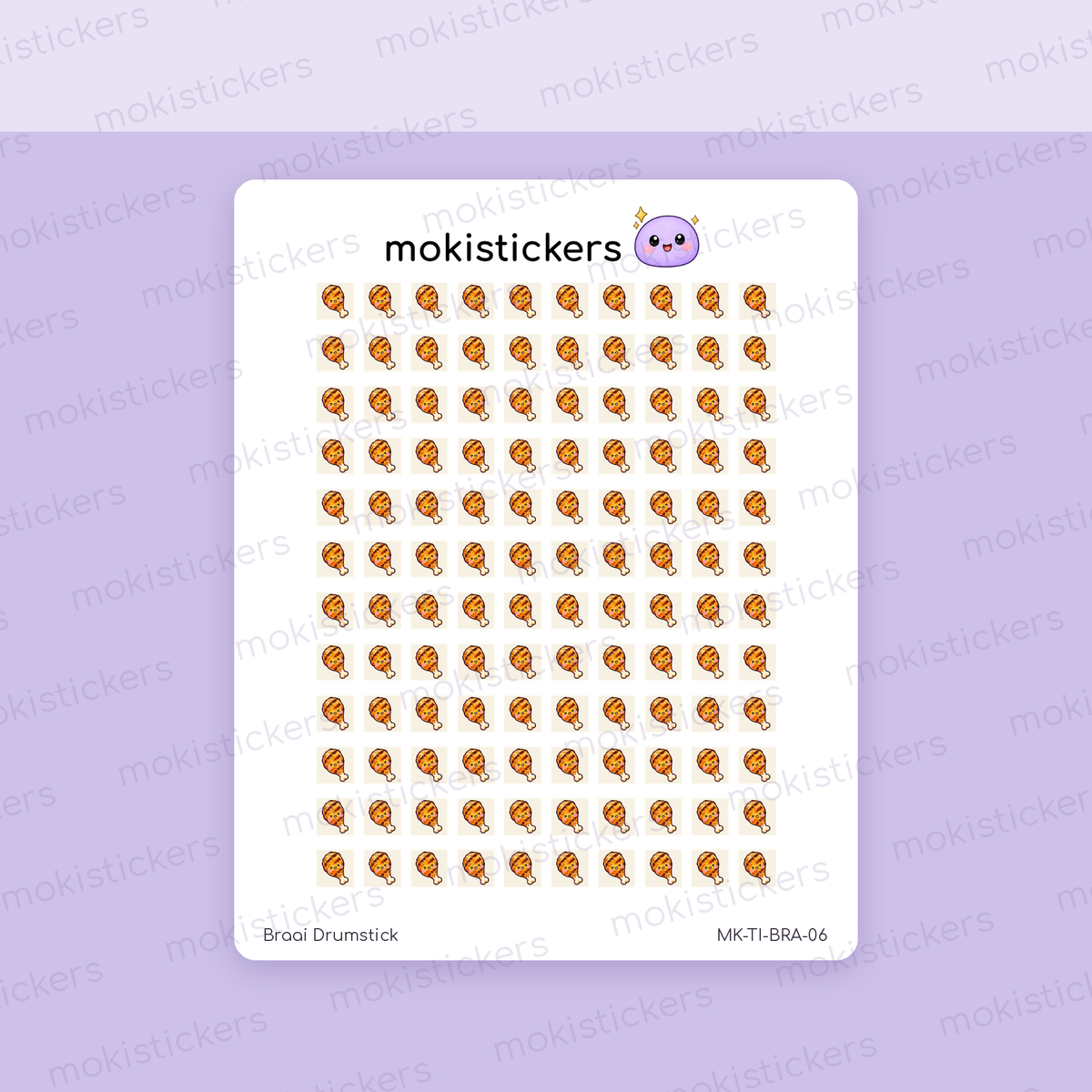 Braai Drumstick Icons sticker sheet by Moki Stickers