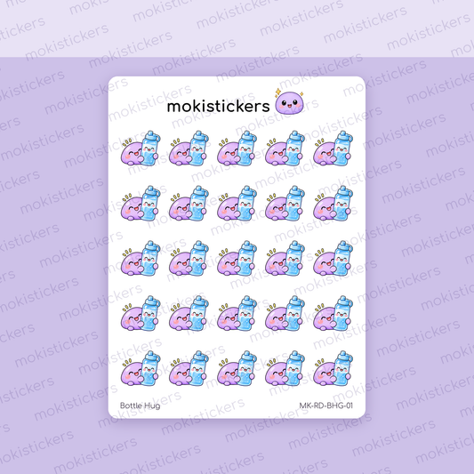 Bottle Hug Doodles sticker sheet by Moki Stickers