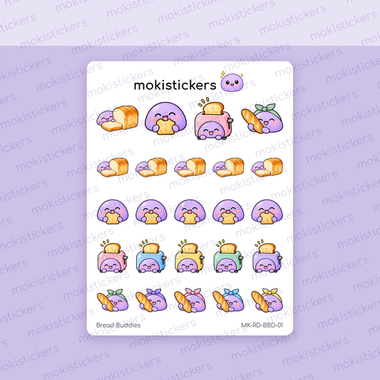 Bread Buddies Doodles sticker sheet by Moki Stickers