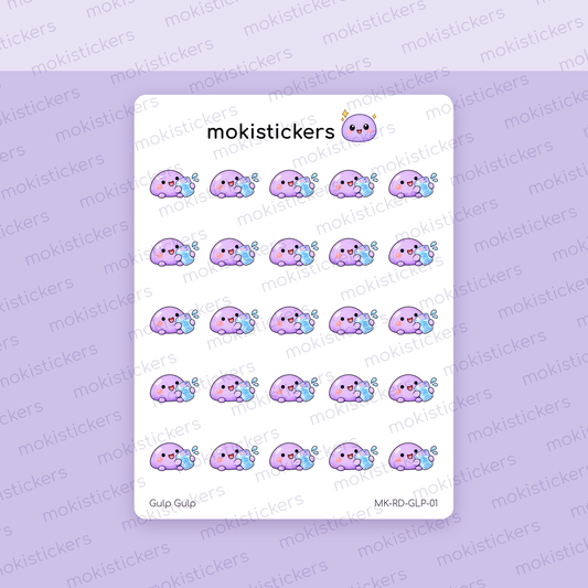 Gulp Gulp Doodles sticker sheet by Moki Stickers
