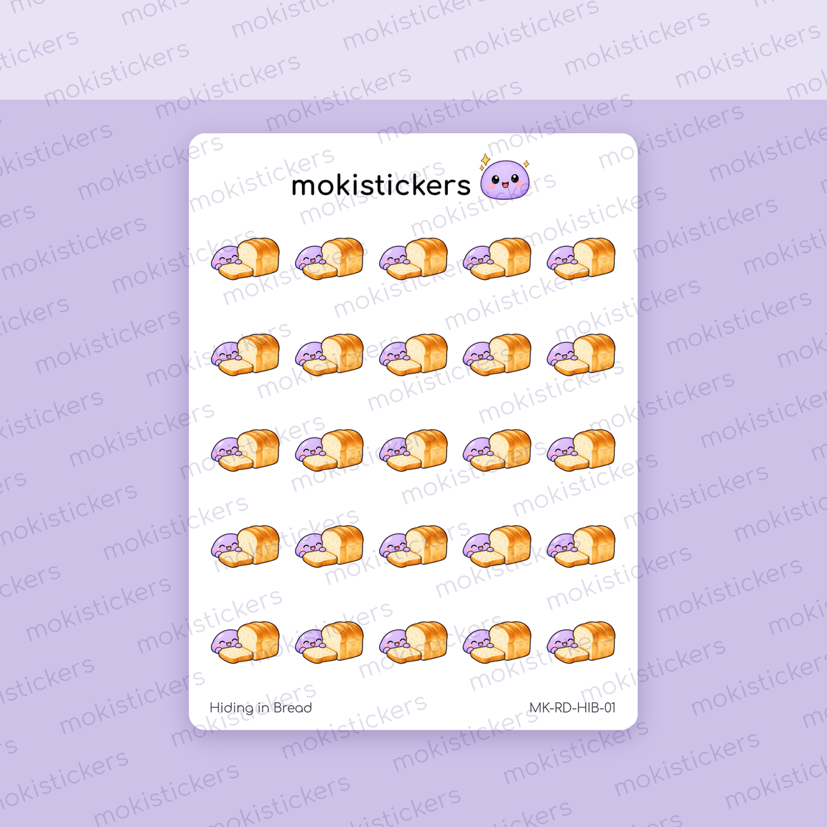 Hiding in Bread Doodles sticker sheet by Moki Stickers