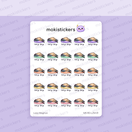 Lazy Magnus Doodles sticker sheet by Moki Stickers
