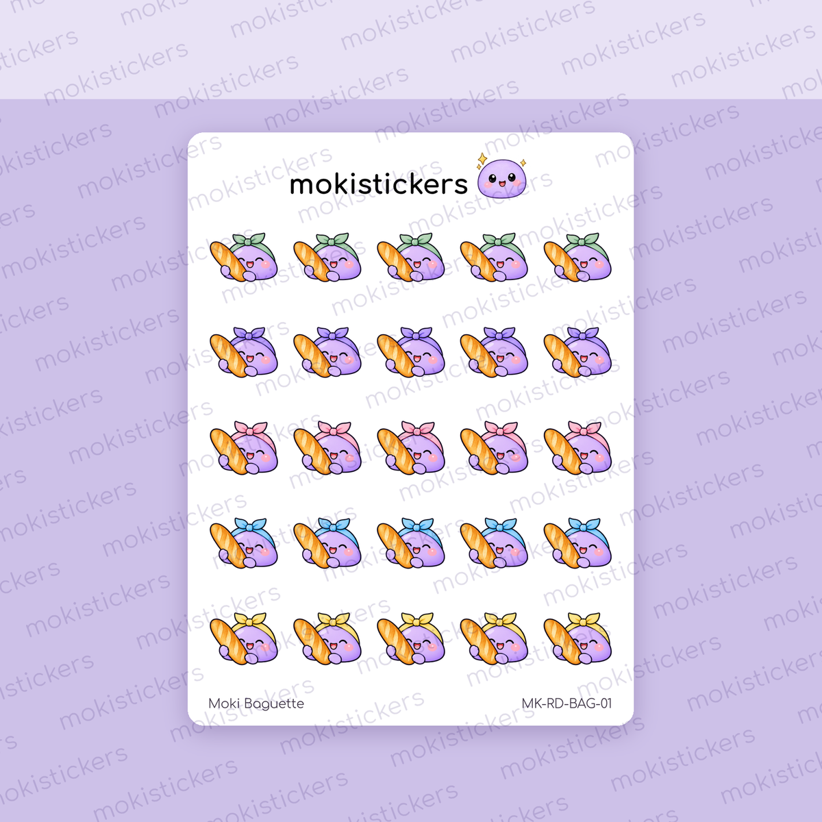 Moki Baguette Doodles sticker sheet by Moki Stickers