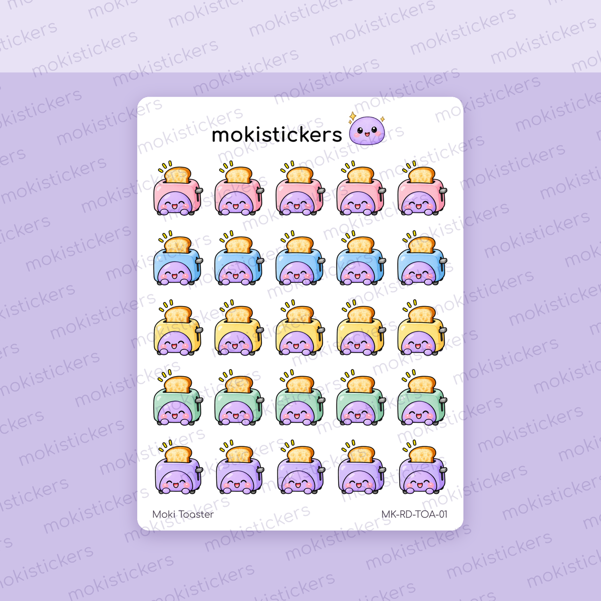 Moki Toaster Doodles sticker sheet by Moki Stickers