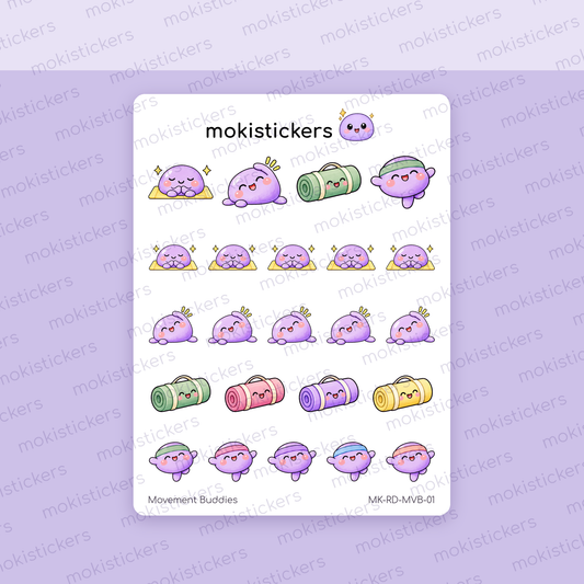 Movement Buddies Doodles sticker sheet by Moki Stickers