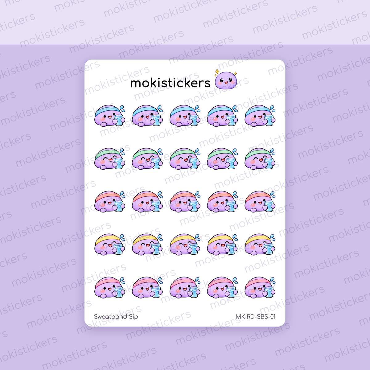 Sweatband Sip Doodles sticker sheet by Moki Stickers