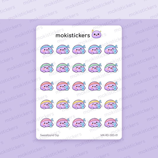 Sweatband Sip Doodles sticker sheet by Moki Stickers