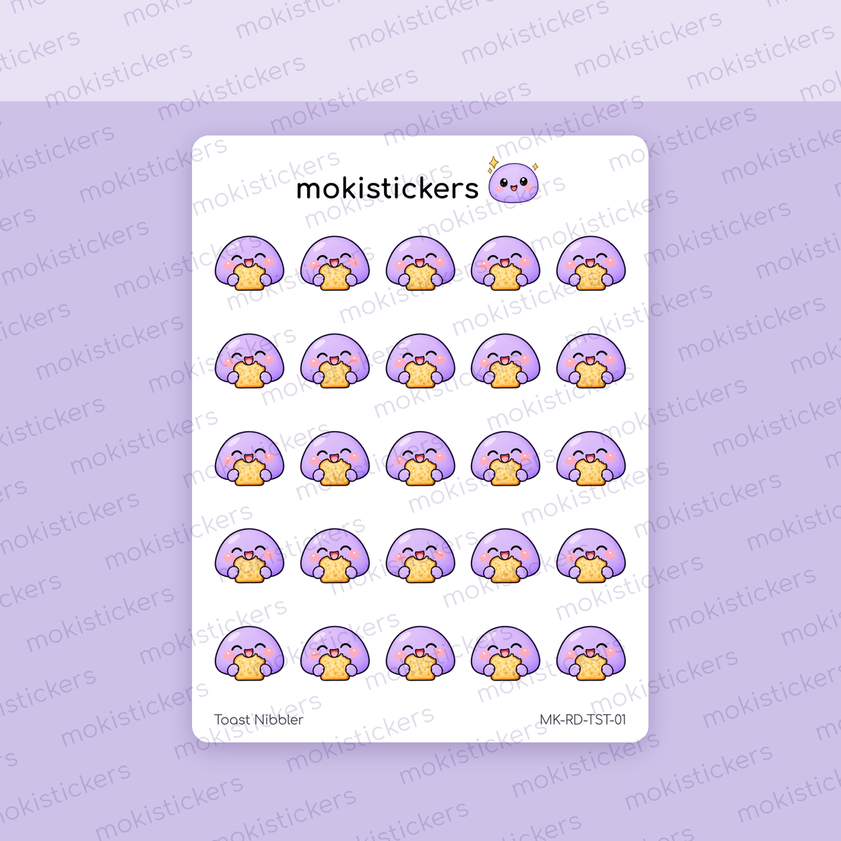 Toast Nibbler Doodles sticker sheet by Moki Stickers