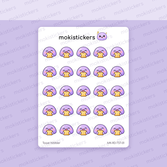 Toast Nibbler Doodles sticker sheet by Moki Stickers