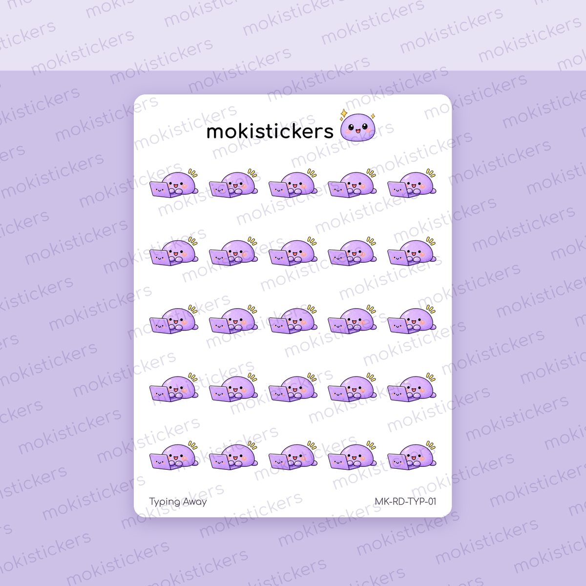 Typing Away Doodles sticker sheet by Moki Stickers