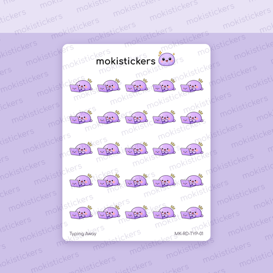 Typing Away Doodles sticker sheet by Moki Stickers